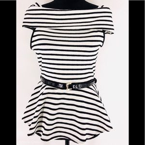 Frenzee Off-Shoulder Top with Tommy Hilfiger Belt